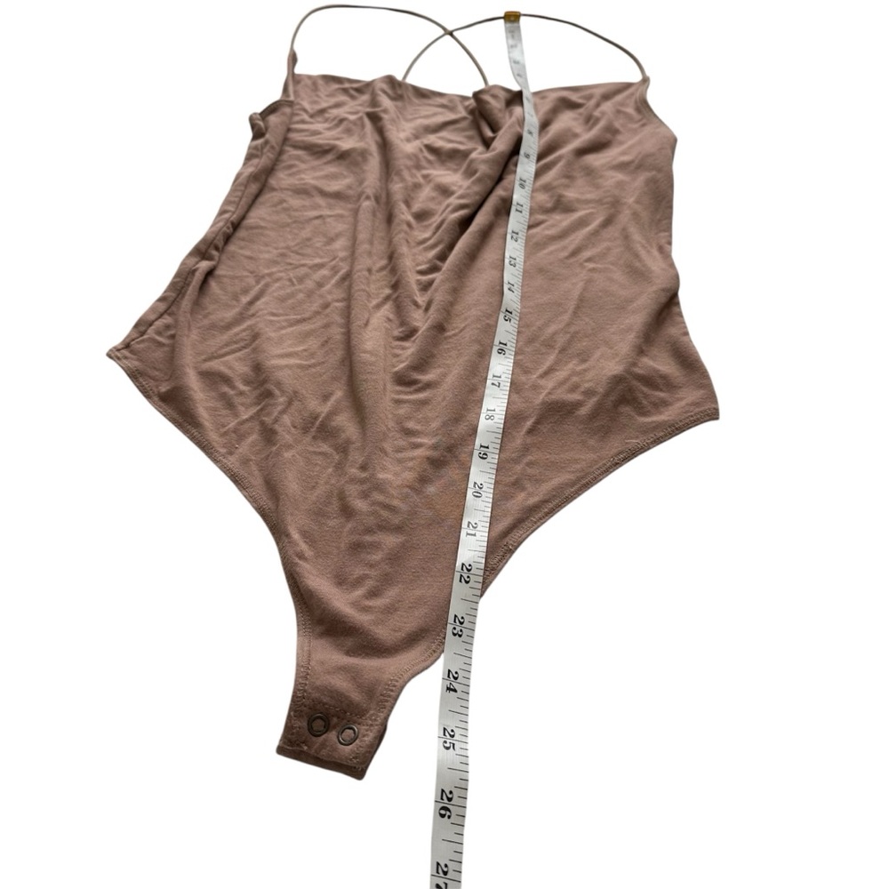 Abercrombie & Fitch Bodysuit Soft A&F Drapey Brown Medium Crisscross Back Straps - Picture 8 of 11
